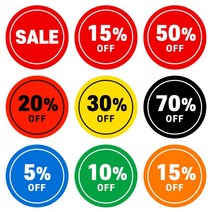 세일스티커 할인스티커 행사스티커 마트 편의점 백화점 정육 옷집 매장 주문제작 원형, 50%, [1000매] 60mm, [F] 옐로우-블랙