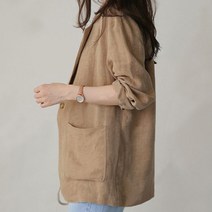 여성 무지 기본 원버튼 자켓 가벼운 외출 데일리 패션