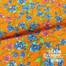 [싸다원단] 오렌지 플라워 생활 방수원단 [LB036] ﻿