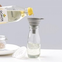 좁은입구 액체소분 접이식 실리콘 깔때기 소분기 꼬깔 주방 오일깔대기, 그레이