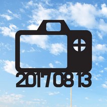 [인디케이] 카메라 날짜 맞춤 케이크토퍼, 골드