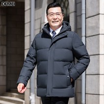 DFMEI 파파룩 중장년패딩 남겨울 루즈핏 후드 도톰 코트 남성 비즈니스 캐주얼 패딩