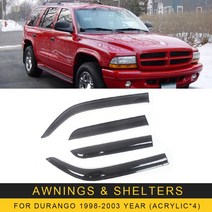 Dodge Durango 1998-2016 자동 사이드 윈도우 윈드 디플렉터 바이저 블랙 레인 도어 벤트 다크 스모크, 01 For DURANGO 98-03, 01 For DURANGO 98-03