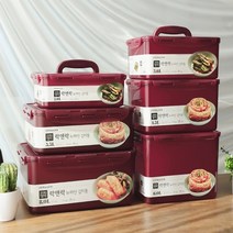 손잡이 김치통 효소통 반찬케이스 장아찌통 소형 중형 김장용기 김치 보관통 2개세트, 김치통 HPL828HWN (5Lx2개)
