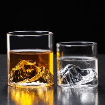 MENGHIA유리관산배 일본식 후지산 장산배 일본 위스키 술잔 가정용 고안치 물컵 창의DS146, 200ml 관산컵(70*70)