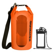민물 낚시 가방 하드케이스 바다 kastking 100 방수 dry bag with clear window 500d pvc material dry bag 10l 20l 30l, 10리터, 드라이 백 오렌지