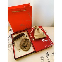동물 패턴지도 자오선 마사지 빗 남성 녹색 백단향 향기 다섯 손가락 치료 빗 손으로 만든 머리 긁는 나무 빗 쌍, 길조의 동물 세트