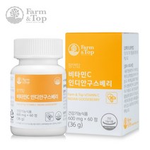 팜엔탑 비타민c 인디안구스베리 600mg x 60정 하루한알 권장섭취량 유기농원료, 2박스