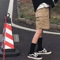 carhartt 여름 패션 브랜드 작업복 반바지 남성용 5 점 바지 캐주얼 바지 대형 포켓 느슨한 대형 바지