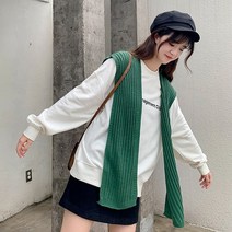 [레티고] 숄 니트 매듭 가디건 넥 스카프