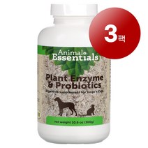 리암마켓 Animal Essentials 애니멀 에센셜 강아지 고양이용 면역 장 소화 건강 관리 식물 효소 프로바이오틱스 300g 1팩, 3팩
