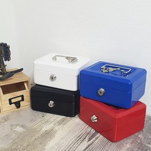 철제 미니 금고 시크릿 박스 악세사리보관 스틸금고 캐쉬박스 (중), 블랙