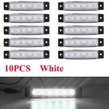 10pcs 트럭 트레일러 사이드 마커 표시등 자동차 신호 브레이크 후면 경고 테일 라이트 led 12v 24v 경고 램프, 하얀