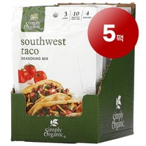 리암마켓 Simply Organic 심플리 사우스웨스트 타코 시즈닝 믹스 향신료 12개입 각 32g 1팩, 5팩