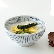 일본그릇 블루 스트라이프 면기 떡국기 비빔밥그릇