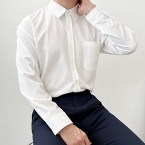 심플한 남자 무지 기본셔츠 가슴포켓 데일리룩