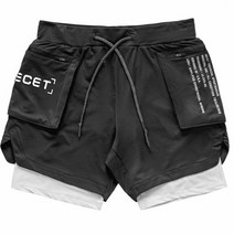 ECET 남성용 짐웨어 머슬핏 스쿼트 반바지
