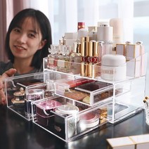화장품정리함 보관함 네트 레드 홈 데스크탑 립스틱 스킨 케어 제품 분류 선반 화장대 아크, [22] 착탈식 쓰리피스 세트 오버사이즈 상의  쓰리드