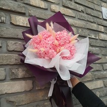 드라이플라워 꽃다발 수국드라이플라워 작은꽃다발 라그라스 강아지풀 천일화 프리저버드, 믹스꽃다발 수국&핑크장미