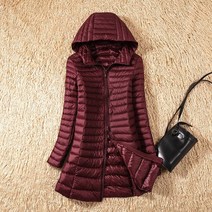 롱패딩 90 화이트 오리 다운 자켓 여성 라이트 얇은 따뜻한 롱 겨울 코트 여성 한국어