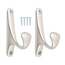 벽고정 옷걸이 후크 나뭇잎옷걸이 2개입+설치피스, 니켈(2개입)