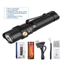 고출력 LED 손전등 Trustfire MC5 3300 루멘 충전식 Edc 마그네틱 충전 21700 배터리 전원 표시기 토치 사용, 2.MC5 full kit - Black-21700