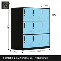 철제 캐비닛 3단 락커 개인용 수납함 기숙사 사물함 인테리어 소품 세트 빈티지 포인트, 블루 9도어 사물함(1200높이)