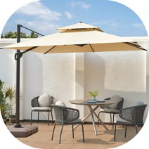 마트498 고급 대형파라솔(아이보리) 3M 테라스꾸미기 가림막 감성파라솔 전원주택 파라솔 그늘막