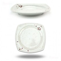 뷔페 한정식 17cm 사각 19.7cm 25.5cm 앞접시 멜라민 길이 22.5cm 반찬그릇 반찬접시 샐러드, 2호
