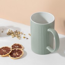 고급 무광 카페 라떼잔 도자기 머그컵 470ml 3종 1P, 러파드머그컵 직선_블랙 470ml 1P