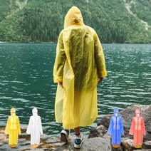 attizone 휴대용 우비 비옷 우의 일회용 - 4칼라, 우비-청색