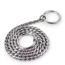 시골강아지목줄 대형견초크체인 초대형견목줄 강아지명품목줄 징목줄 Snake chain dog choke collar stainless steel 강아지 애완 동물 쇼 금속 슬립, 은, 65cm 5mm