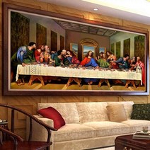 명화 비즈 붙이기 예수님의 최후의만찬 보석십자수 교회 기독교 종교 실내 취미 DIY, 170x80cm