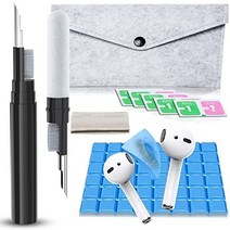 에어팟용 아키키 클리너 키트 에어팟 프로 1 2 3용 이어버드 클리닝 키트 블루투스 이어버드 클리너용 브러시가 포함된 폰 클리너 키트 무선 이어폰 아이폰 노트북 카메라(흰색), 검은색, 검은색