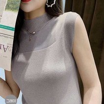 목폴라 나시 여성 민소매 정장 얇은 이너 웨어 의류사이트 여성 여름목 민소매 폴라 웨어