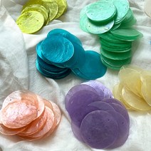 컬러자개 천연 자개모빌DIY 마크라메재료 라탄재료, 메론