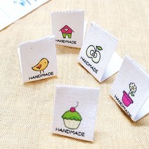 이랑패브릭 핸드메이드 끼움 면라벨 12개 베이비랑, 1세트(1.5cmX4cmX12개)베이비랑