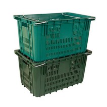 과일상자 10개 재생플라스틱 과일 농산물 바구니 상자, 녹색