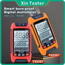 계측기 xin tester auto range digital multimeter 9999 counts trms ac dc 전압계 amp ncv 저항 커패시턴스 온도 트랜지스터, fs2201pro-o