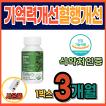 깜빡할때 뇌질환 기억력 개선 두뇌건강 영양제 뇌에좋은음식 고함량 식약처 인증 미국산 은행잎 플라보놀 최대 섭취량 징코 미국직수입 치매 약 3개월분 하지정맥 다리 혈액순환 혈행, 1통, 사은품증정, 90정