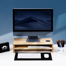 소나무 원목 2단 모니터받침대 무선충전패드 포함 HDM-804 2단+무선충전패드 003, 색상