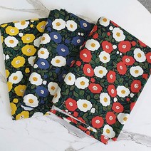 원단도매집 동백꽃 린넨11수 사계절린넨, 동백꽃-옐로우