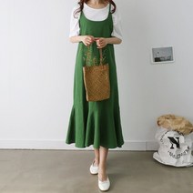 캣츠원피스 / 끈나시 린넨 롱원피스 뷔스티에