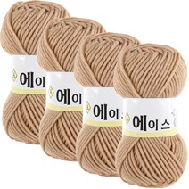 마마니트 울에이스 뜨개질 실 4p, 베이지, 4개