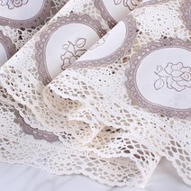 수입레이스 식탁보 매트 가구덮개 커버 인테리어(50cm x 120cm), (L-55-2) 퍼플로즈(50x120)