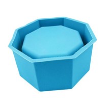 GHSHOP 콘크리트 화분 광장을 위한 재사용할 수 있는 실리콘 형 Demold에 쉬운 둥근 구체적인 재배자 매끄러운 표면, 블루 에이