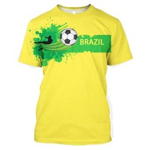 축구 용품 훈련 Umastil Soccer 3D 그래픽 티셔츠 프린트 슈트 브라질 셀렉트 셔츠 여름 패션 루즈 에디션 라운드 넥 숏 스포츠 엔터테인먼트 바깥 스러운 디자인, [08] XXXL, [02] baxi1