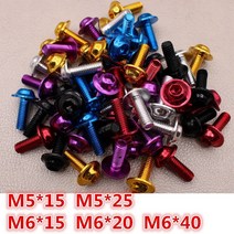 너트 볼트 범용 5MM 부품 M6 오토바이 나사 가와사키 혼다 스즈키 베 넬리 베스파 야마하 모토 데칼 M5, 01 10 PCS black_05 M6 X 40