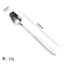 진스온 양식 커트러리 스테인리스 스틸 로즈 스푼 긴 손잡이 커피 티 디저트 아이스크림 식기 꿀 샐러드 장식 크리스마스 선물, 1.13cm silvery - 1pc