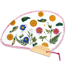 압화꽃 무늬한지 부채꾸며만들기 유아 초등 유치원 어린이집수업 만들기재료키트